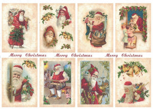 Reispapier A4 - Merry christmas with Santa - Bastelschachtel - Reispapier A4 - Merry christmas with Santa