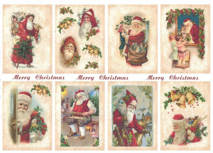 Reispapier A4 - Merry christmas with Santa