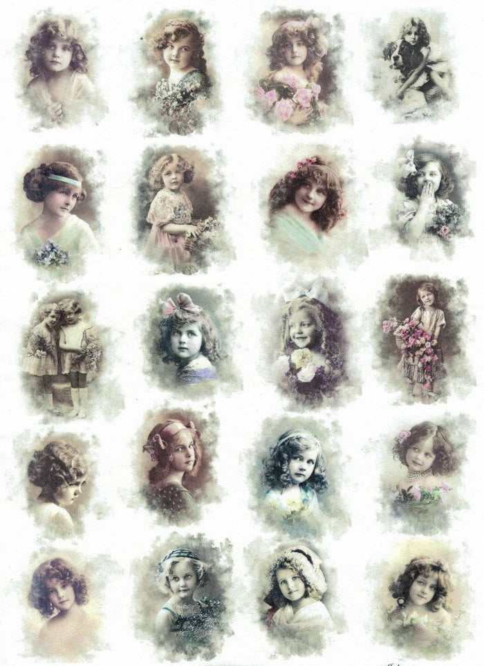Reispapier A4 - Miniature old portraits