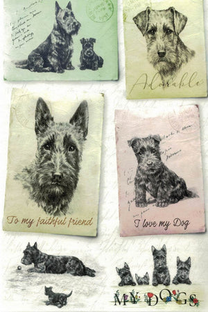 Reispapier A4 - My dogs - Bastelschachtel - Reispapier A4 - My dogs