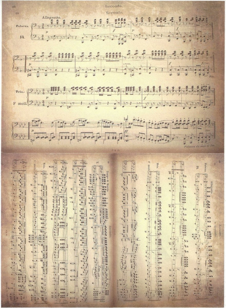 Reispapier A4 - Noten - Bastelschachtel