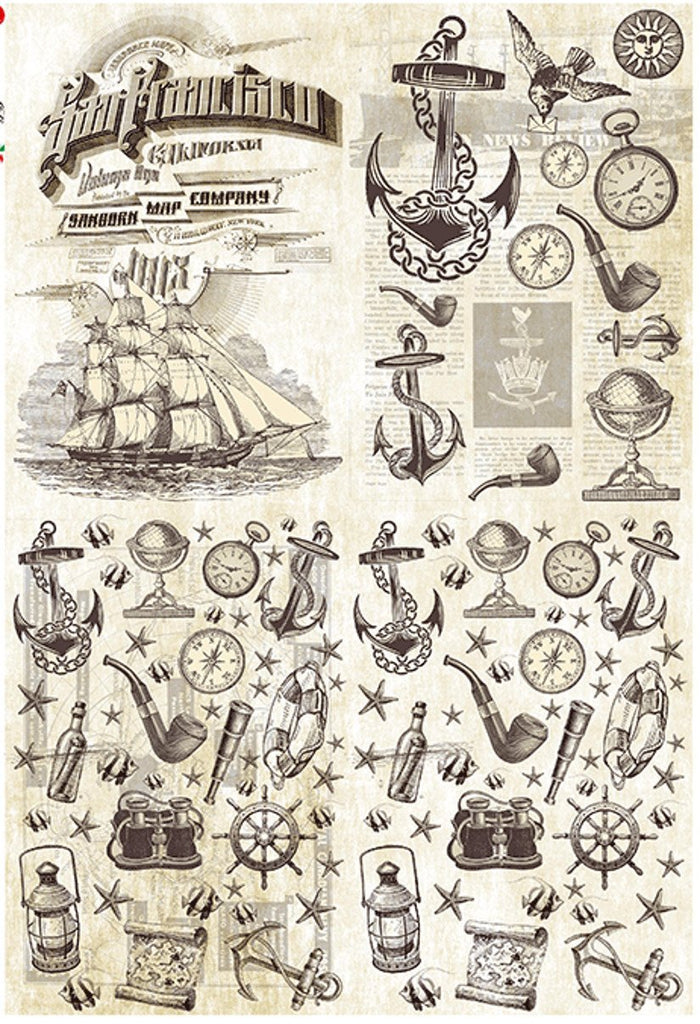 Reispapier A4 - Old maritime objects