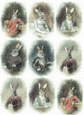 Reispapier A4 - Rabbit aristocrats small - Bastelschachtel