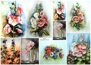Reispapier A4 - Sommerblumen - Bastelschachtel - Reispapier A4 - Sommerblumen