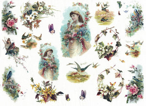 Reispapier A4 - Spring all over - Bastelschachtel - Reispapier A4 - Spring all over