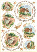 Reispapier A4 - Spring bunnies - Bastelschachtel