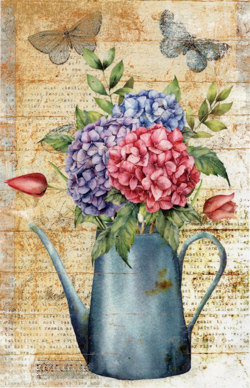 Reispapier A4 - Still life with hydrangea - Bastelschachtel