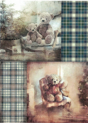 Reispapier A4 - Teddys christmas - Bastelschachtel - Reispapier A4 - Teddys christmas