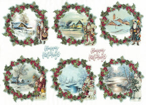 Reispapier A4 - Vintage christmas 4. - Bastelschachtel - Reispapier A4 - Vintage christmas 4.