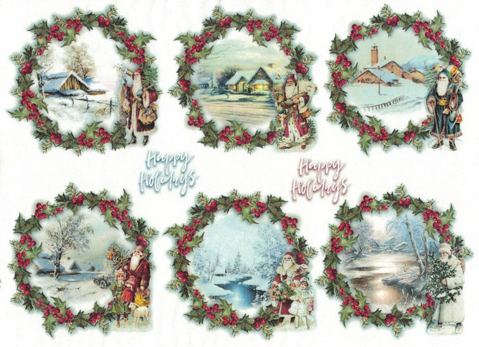 Reispapier A4 - Vintage christmas 4.