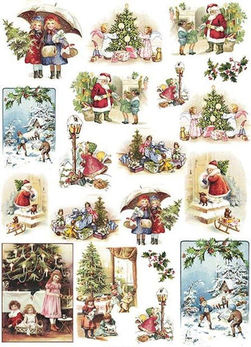 Reispapier A4 - Vintage christmas - Bastelschachtel