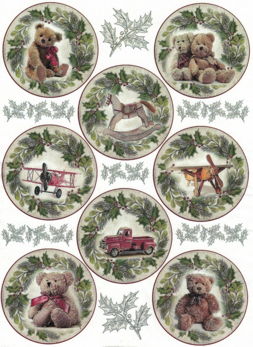 Reispapier A4 - Vintage christmas toys - Bastelschachtel