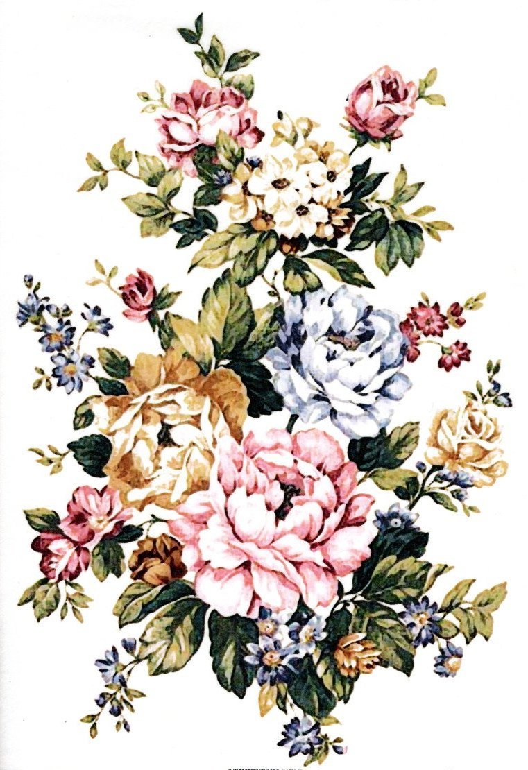 Reispapier A4 - Vintage flowers - Bastelschachtel