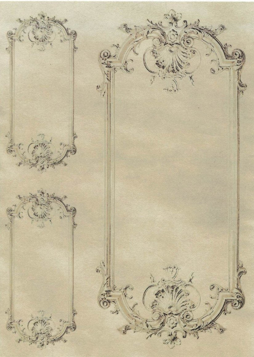 Reispapier A4 - Vintage frames - Bastelschachtel