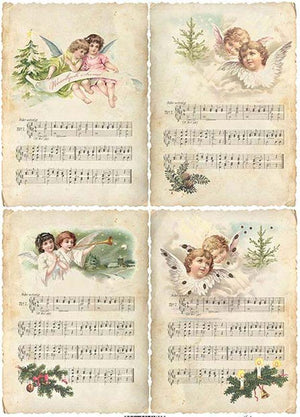 Reispapier A4 - Weihnachtslieder - Bastelschachtel - Reispapier A4 - Weihnachtslieder