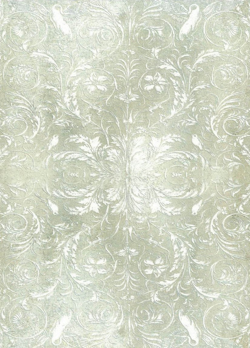 Reispapier A4 - White tendrils - Bastelschachtel - Reispapier A4 - White tendrils