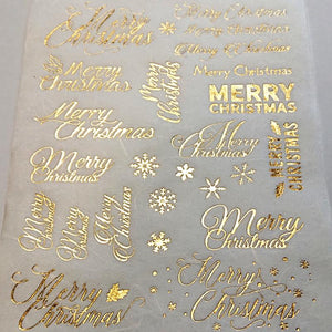 Reispapier A5 mit Metalldruck - Merry christmas gold - Bastelschachtel - Reispapier A5 mit Metalldruck - Merry christmas gold