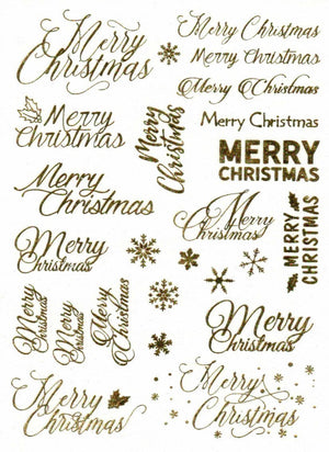 Reispapier A5 mit Metalldruck - Merry christmas gold - Bastelschachtel - Reispapier A5 mit Metalldruck - Merry christmas gold