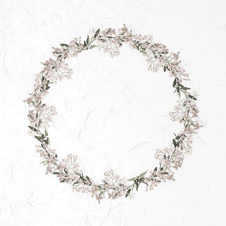 Reispapier Set 15x15cm - White flowers - Bastelschachtel
