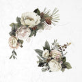 Reispapier Set 15x15cm - White flowers - Bastelschachtel