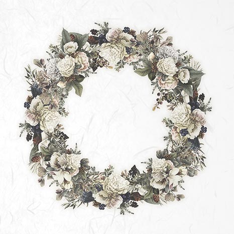 Reispapier Set 15x15cm - White flowers - Bastelschachtel