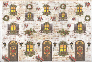 Reispapier 32x45cm - Christmas house - Bastelschachtel - Reispapier 32x45cm - Christmas house