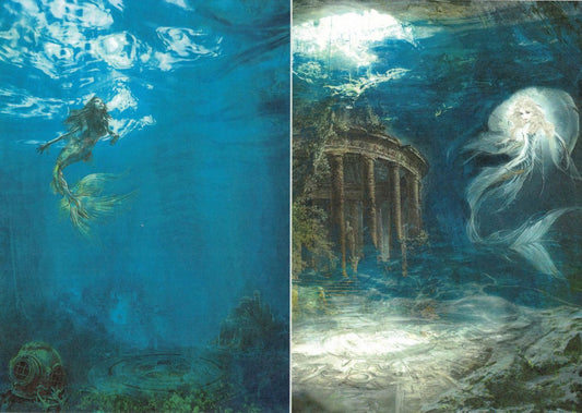 Reispapier A4 - Atlantis, mermaid - Bastelschachtel - Reispapier A4 - Atlantis, mermaid