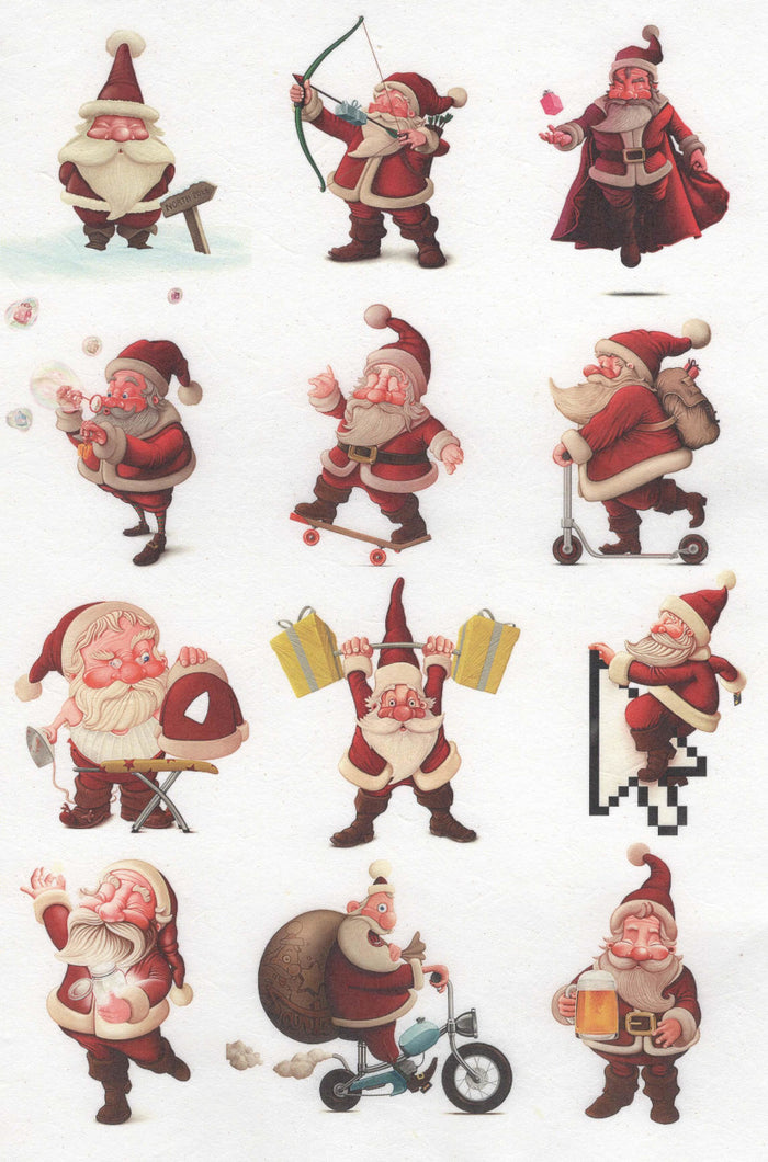 Reispapier A4 - Funny Santa