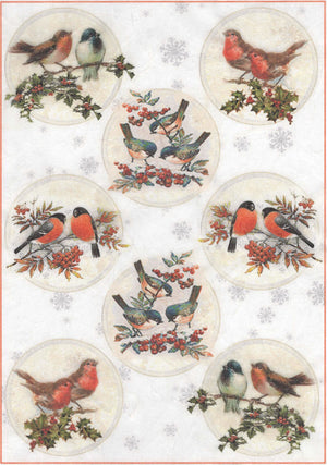 Reispapier A4 - Lovely birds