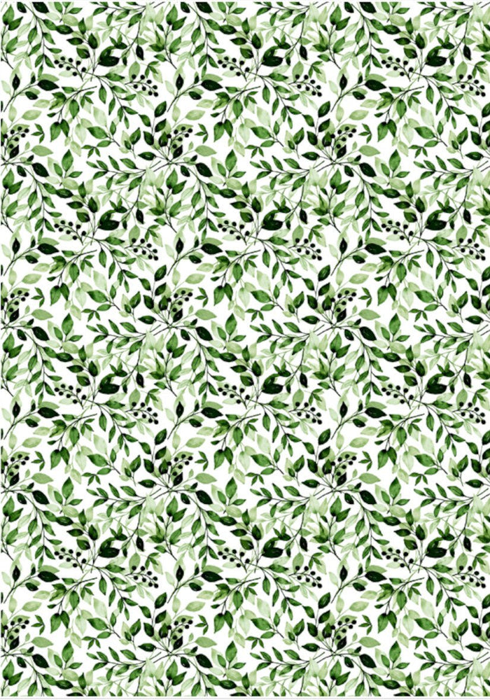 Reispapier A4 - Green leaves