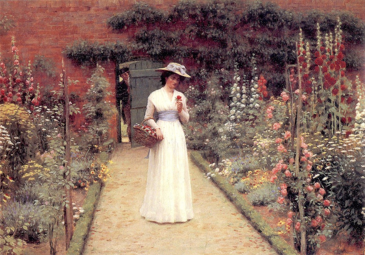 Reispapier A4 - Lady in a garden - Bastelschachtel - Reispapier A4 - Lady in a garden