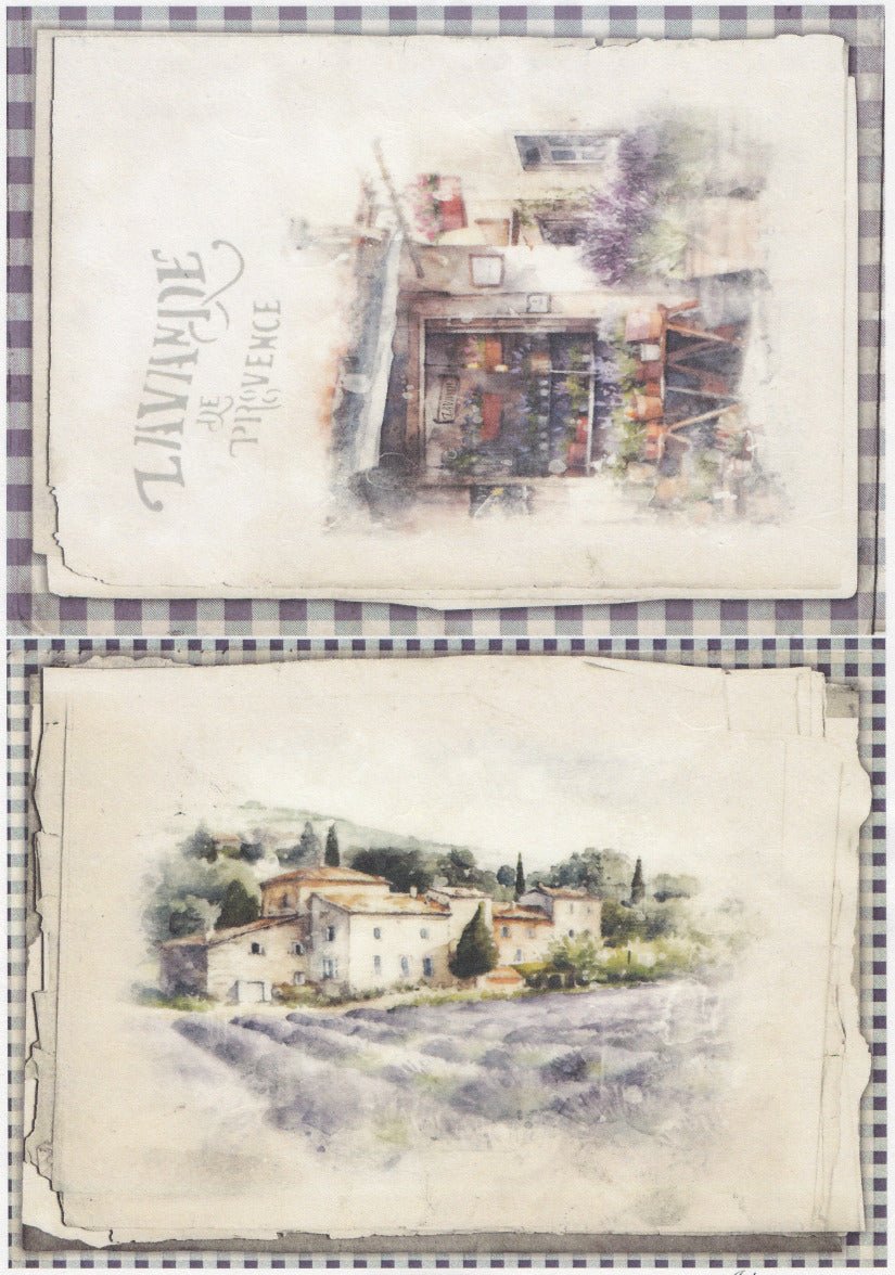Reispapier A4 - Lavande de Provence - Bastelschachtel - Reispapier A4 - Lavande de Provence