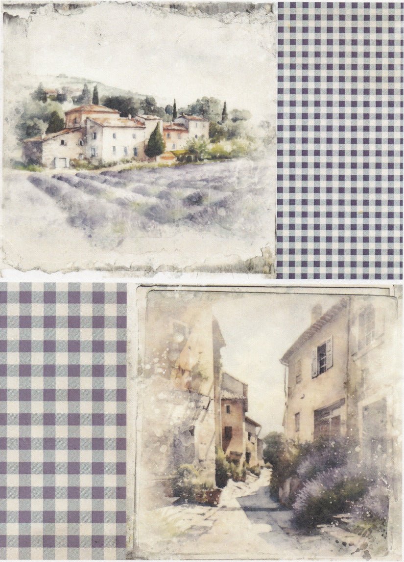 Reispapier A4 - Lavande de Provence 2. - Bastelschachtel - Reispapier A4 - Lavande de Provence 2.