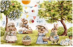 Reispapier A4 - My little bunny piknik - Bastelschachtel - Reispapier A4 - My little bunny piknik