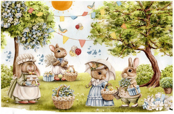 Reispapier A4 - My little bunny piknik