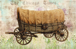 Reispapier A4 - Old western chariot - Bastelschachtel - Reispapier A4 - Old western chariot