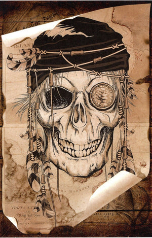 Reispapier A4 - Pirate skull - Bastelschachtel - Reispapier A4 - Pirate skull