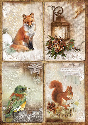 Reispapier A4 - The sound of winter cards - Bastelschachtel - Reispapier A4 - The sound of winter cards