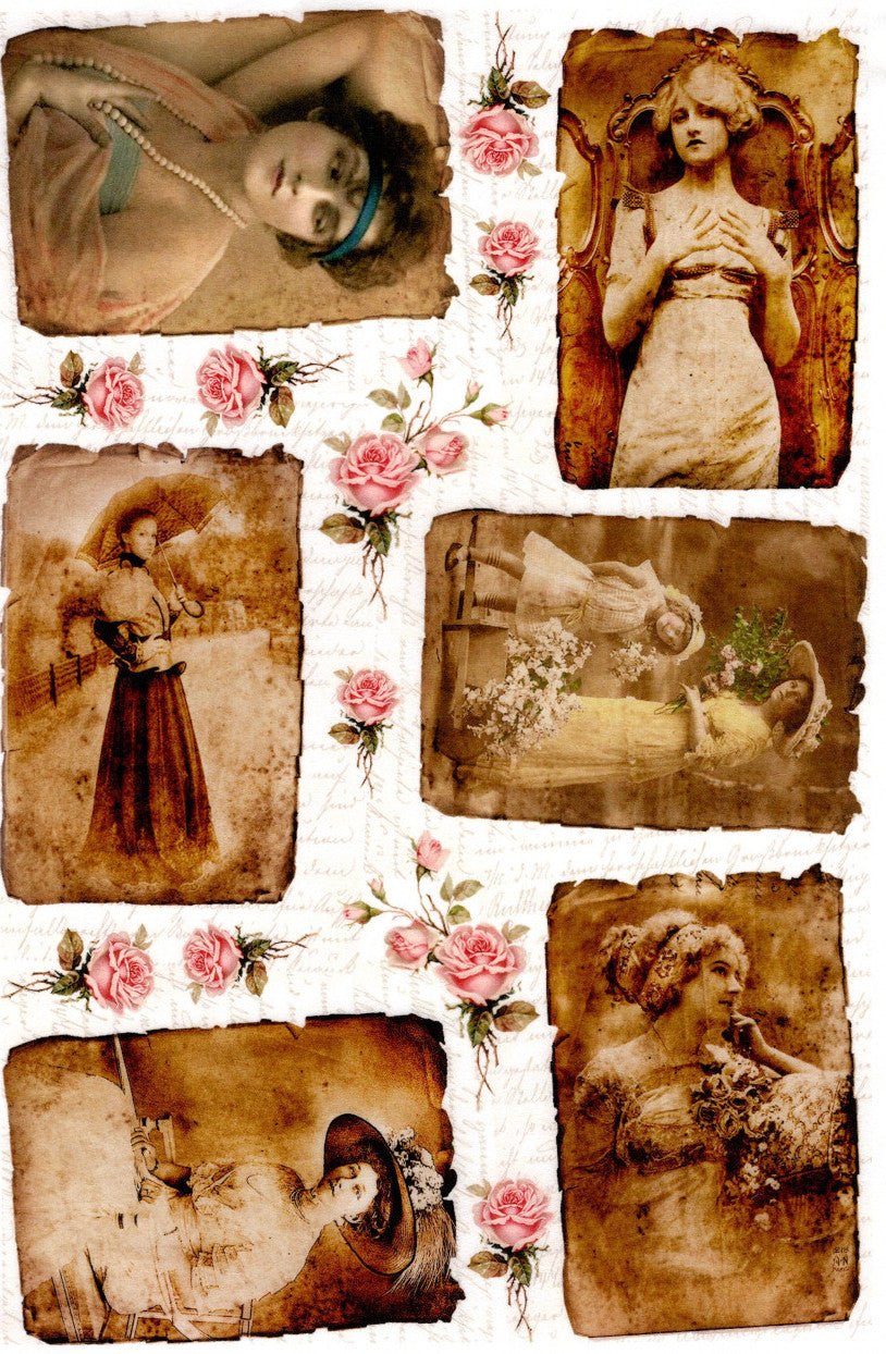 Reispapier A4 - Vintage photos - Bastelschachtel - Reispapier A4 - Vintage photos
