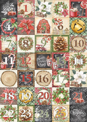 Reispapier A3 - Advent calendar - Bastelschachtel - Reispapier A3 - Advent calendar