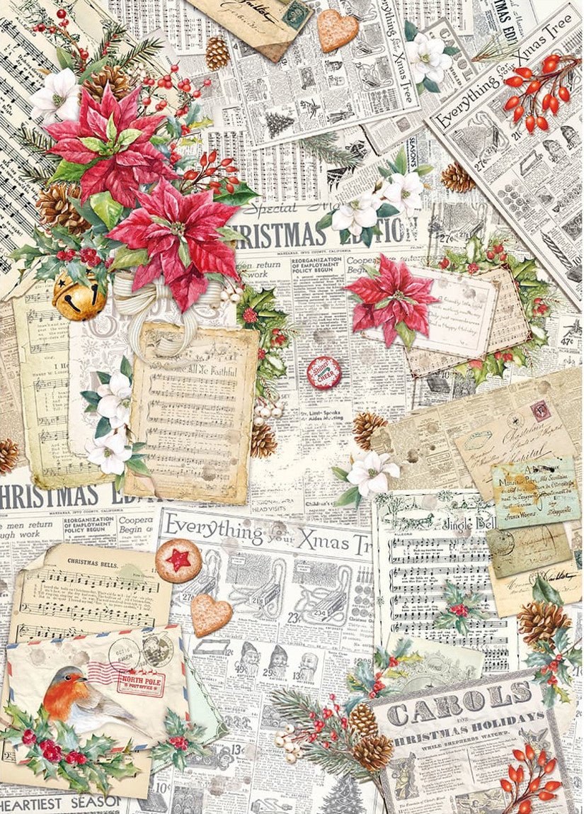 Reispapier A3 - Christmas carols - Bastelschachtel - Reispapier A3 - Christmas carols