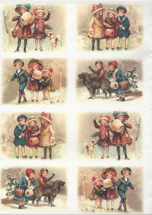 Reispapier A3 - Victorian christmas - Bastelschachtel - Reispapier A3 - Victorian christmas