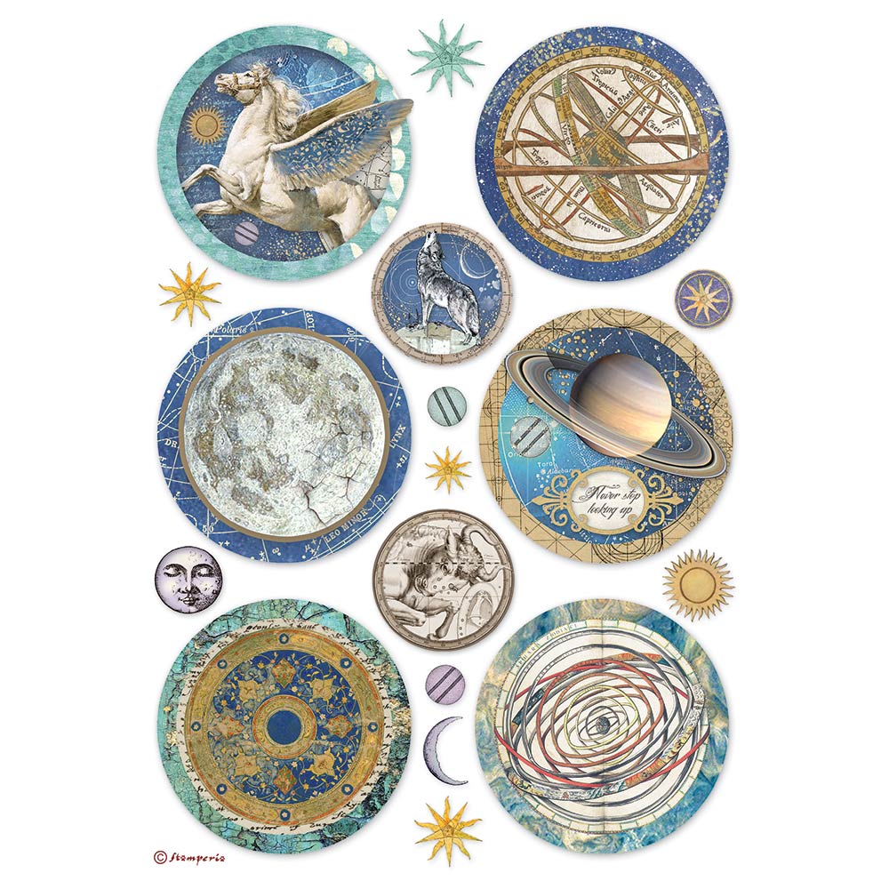 Reispapier A4 - Cosmos infinity rounds - Bastelschachtel - Reispapier A4 - Cosmos infinity rounds
