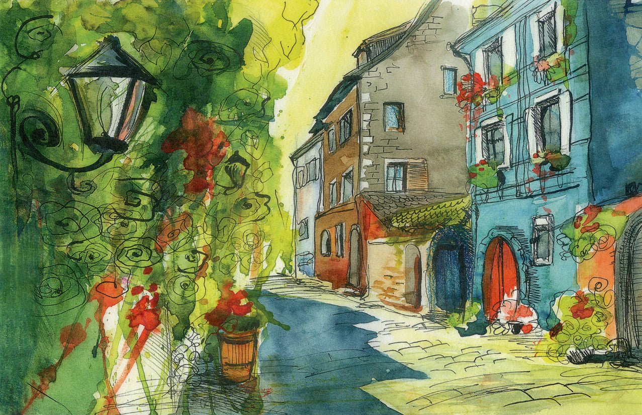 Reispapier A4 - Italian street - Bastelschachtel - Reispapier A4 - Italian street
