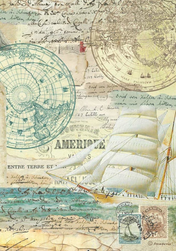 A4 Reispapier Selection - Around the world - Bastelschachtel - A4 Reispapier Selection - Around the world