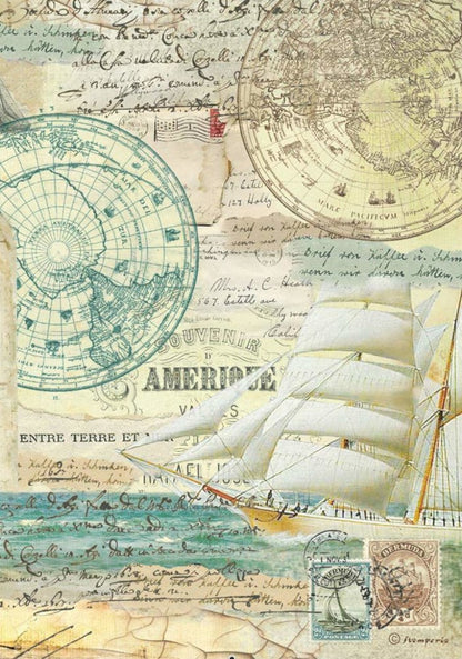 A4 Reispapier Selection - Around the world - Bastelschachtel - A4 Reispapier Selection - Around the world