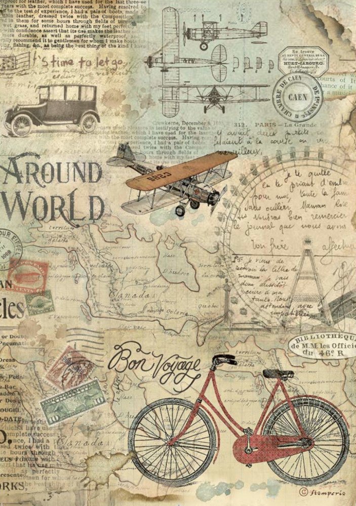 A4 Reispapier Selection - Around the world - Bastelschachtel - A4 Reispapier Selection - Around the world