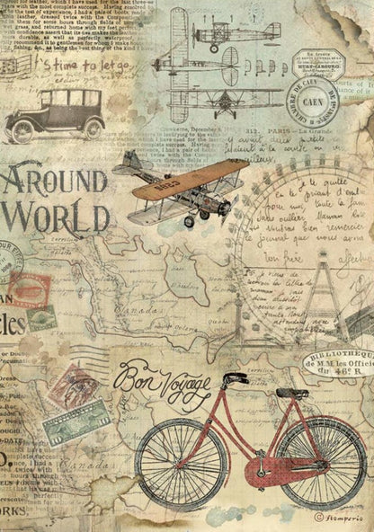 A4 Reispapier Selection - Around the world - Bastelschachtel - A4 Reispapier Selection - Around the world