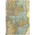 Reispapier A4 - Around the world - Map - Bastelschachtel - Reispapier A4 - Around the world - Map