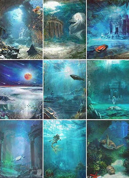 Reispapier A3 - Atlantis collage